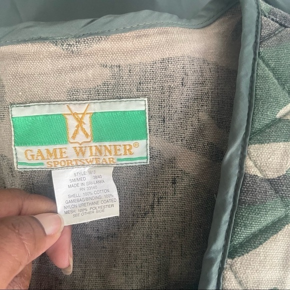 GAME WINNER SPORTSWEAR Men’s Small Medium Sleeveless Camo Vest Pockets Light - Picture 4 of 6